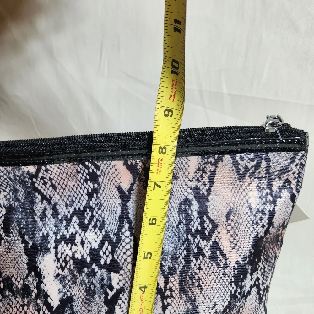 Thalia Sodi Snake Print Cosmetic Bag - Black and Pink New With Tags
